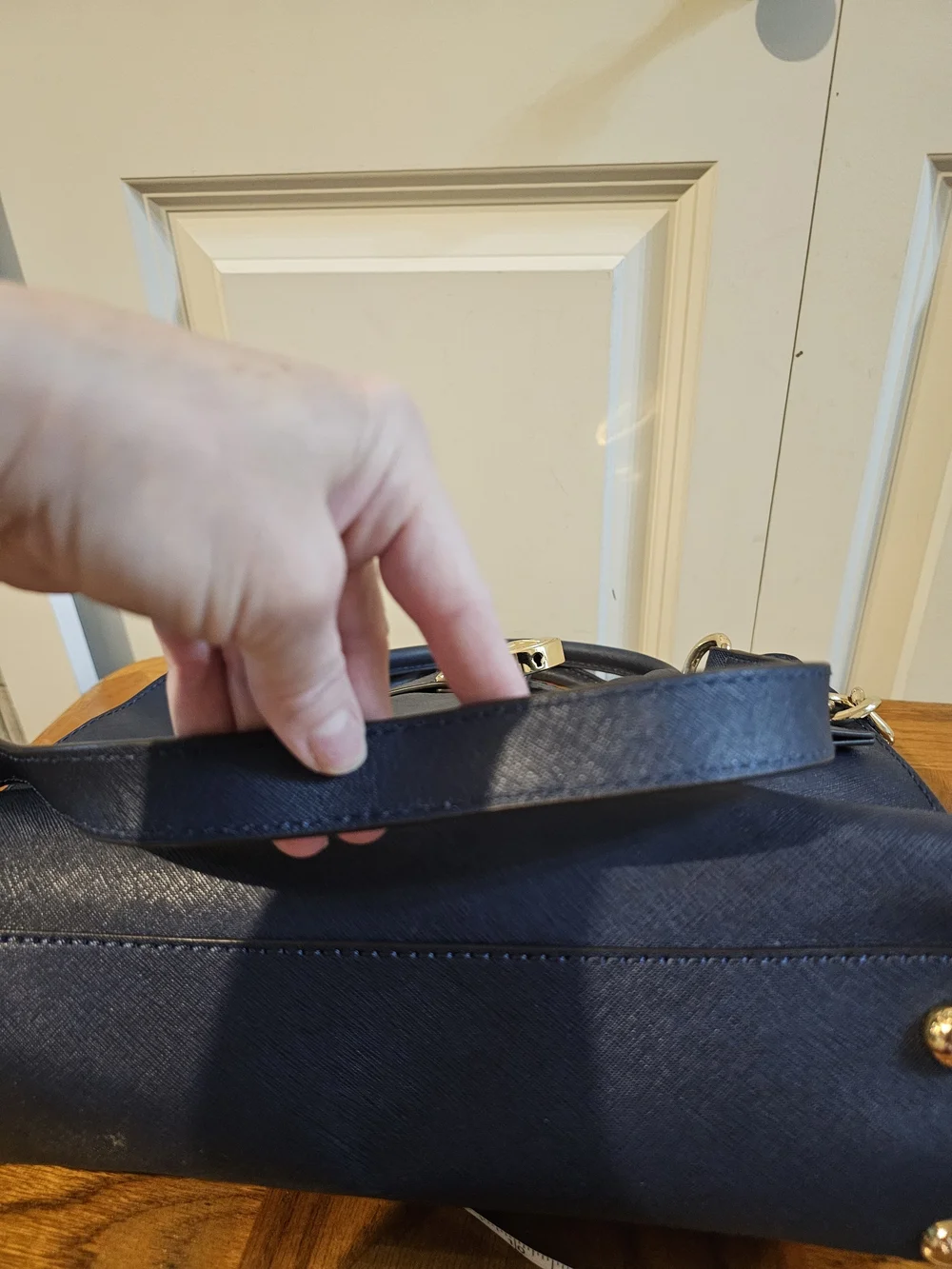 Michael Kors Navy Saffiano Leather Satchel